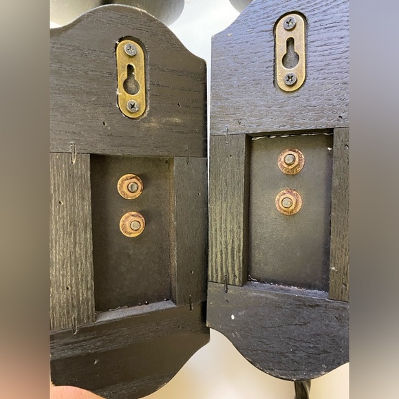 Black Metal Wood Wall Sconces Candle Set of Two Pair Wall Hanging  Spiral - Picture 9 of 12